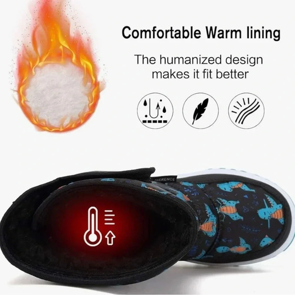 NWT EQUICK Boys Winter Boots Waterproof Lightweight Kid Snow Boots with Fur - Picture 6 of 7